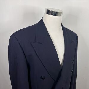 Fabio Inghirami 42R Double Breasted Sport Coat REDA Wool Navy Blue Made in Italy